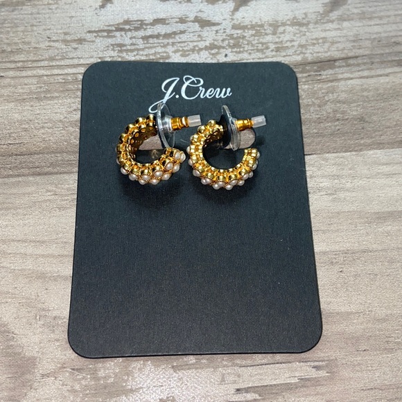 J. Crew Jewelry - NWT J. Crew Pearl Hoops